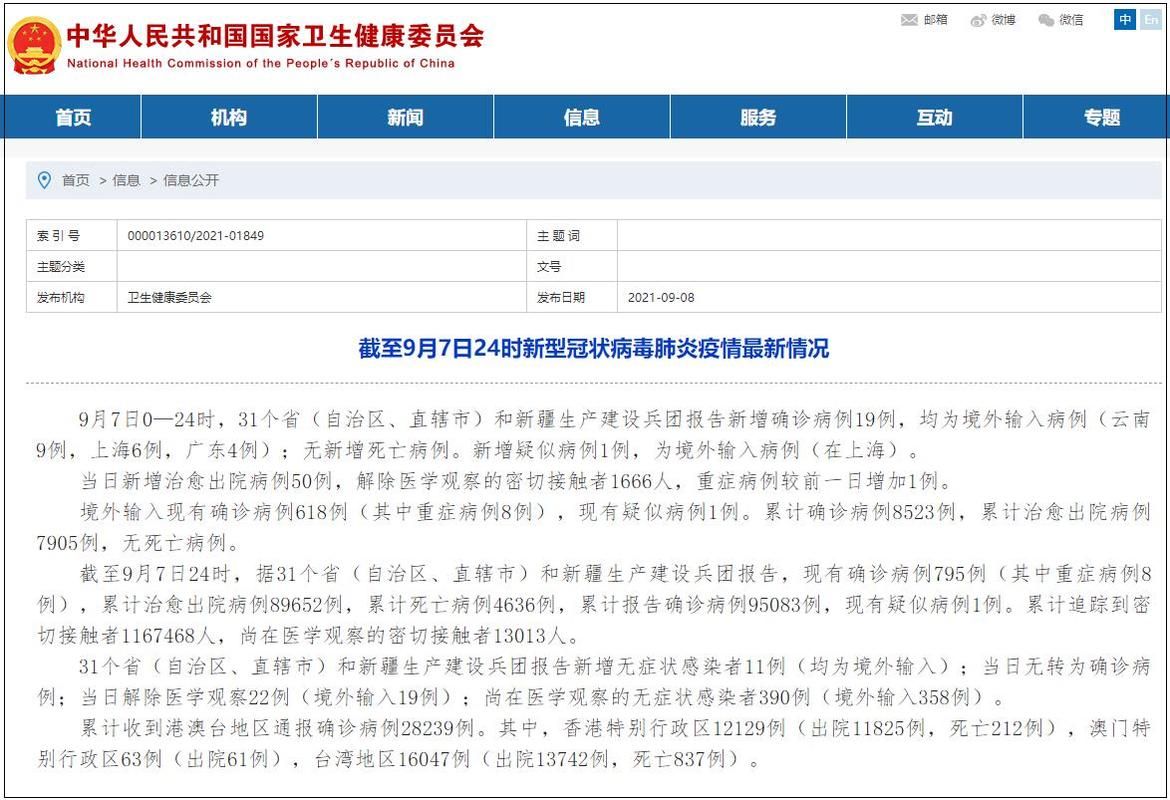 31个省份新增19例均为境外输入/31省份新增10例境外输入