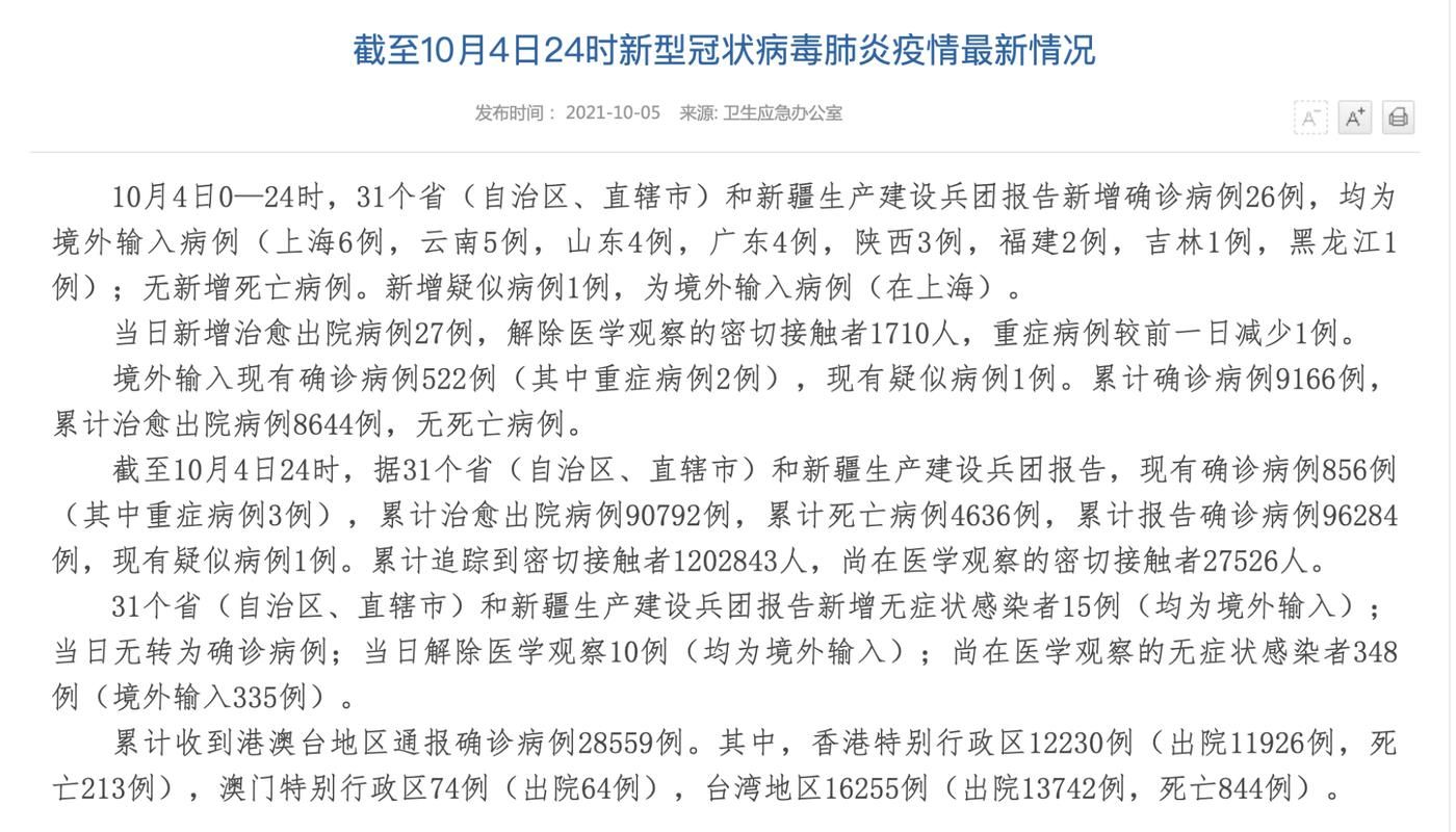 31个省份新增确诊26例均为境外输入_31省份新增确诊病例14例 均为境外输入