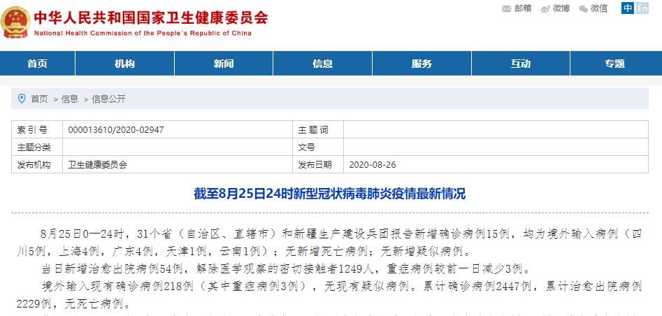 31省区市新增确诊25例均为境外输入/31省新增12例确诊均为境外输入