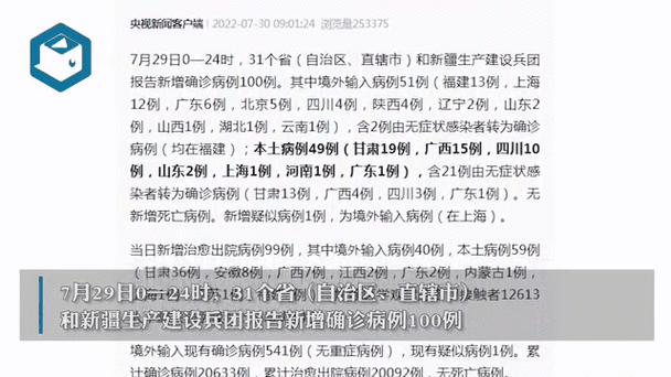 31省区市新增7例核酸阳性涉10省(31省区市新增确诊7例 本土3例)